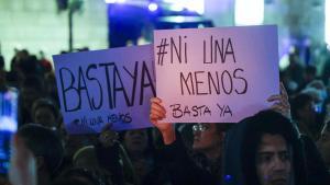 Concentración convocada por organizaciones feministas celebrada el 2 de enero en Barcelona para condenar el repunte de feminicidios en diciembre.