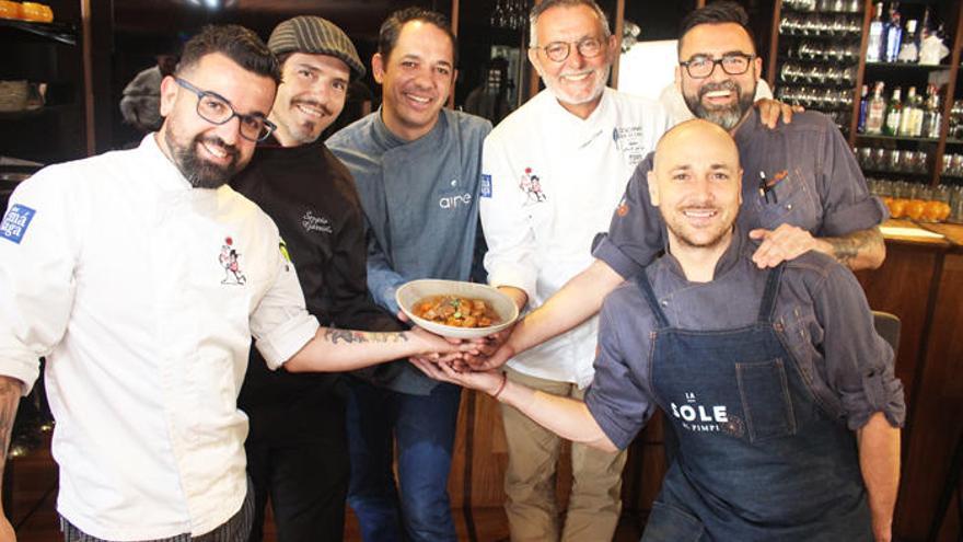 Andrés Romero, Sergio Garrido, Pepo Frade, Samuel Perea, Juanjo Perles y Antonio Navarro