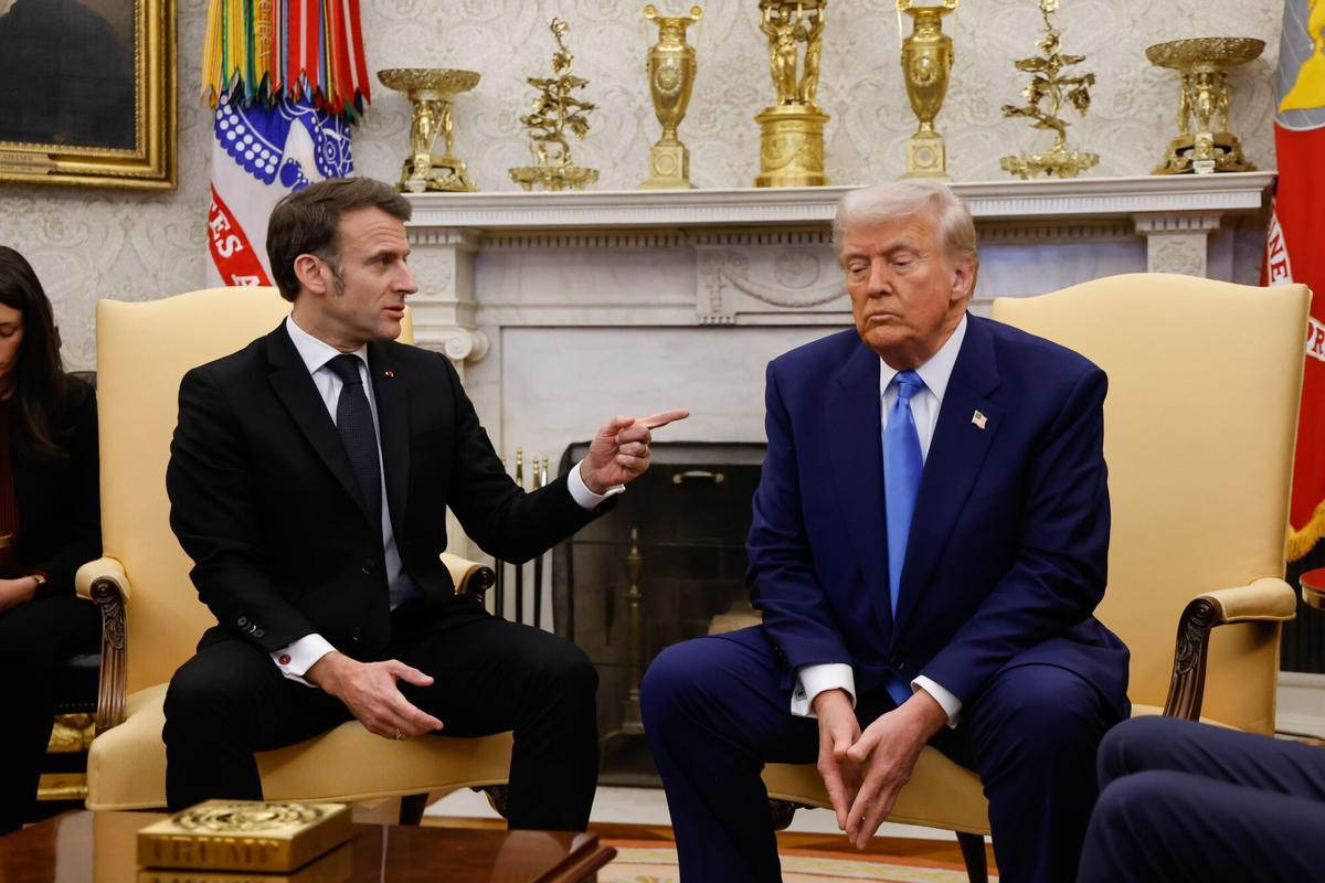 Macron y Trump, ayer, en el Despacho Oval de la Casa Blanca, en febrero de 2025.