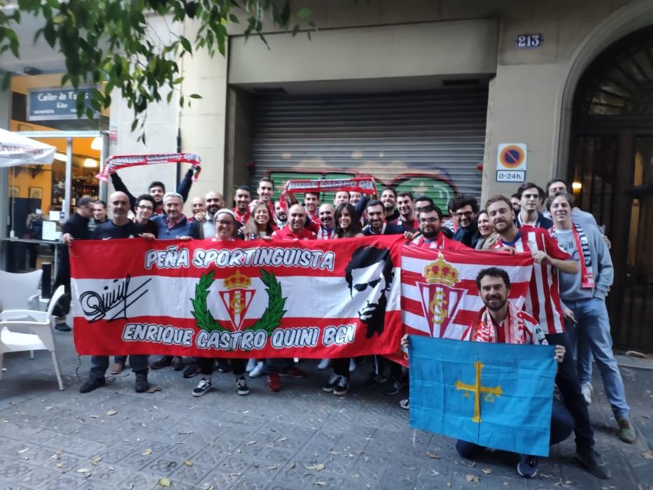 Los aficionados del Sporting, reunidos para el der