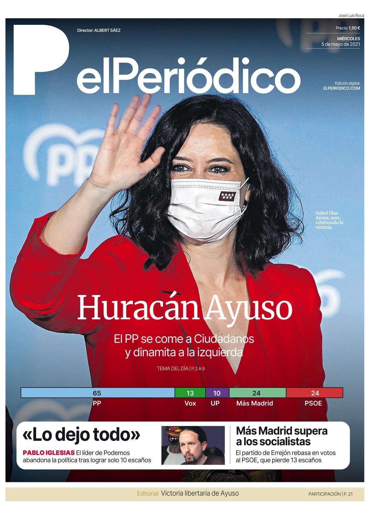 La portada d’EL PERIÓDICO del 5 de maig del 2021