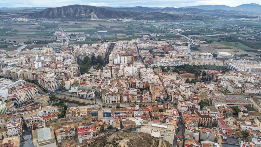 Vista aérea de la ciudad de Orihuela.