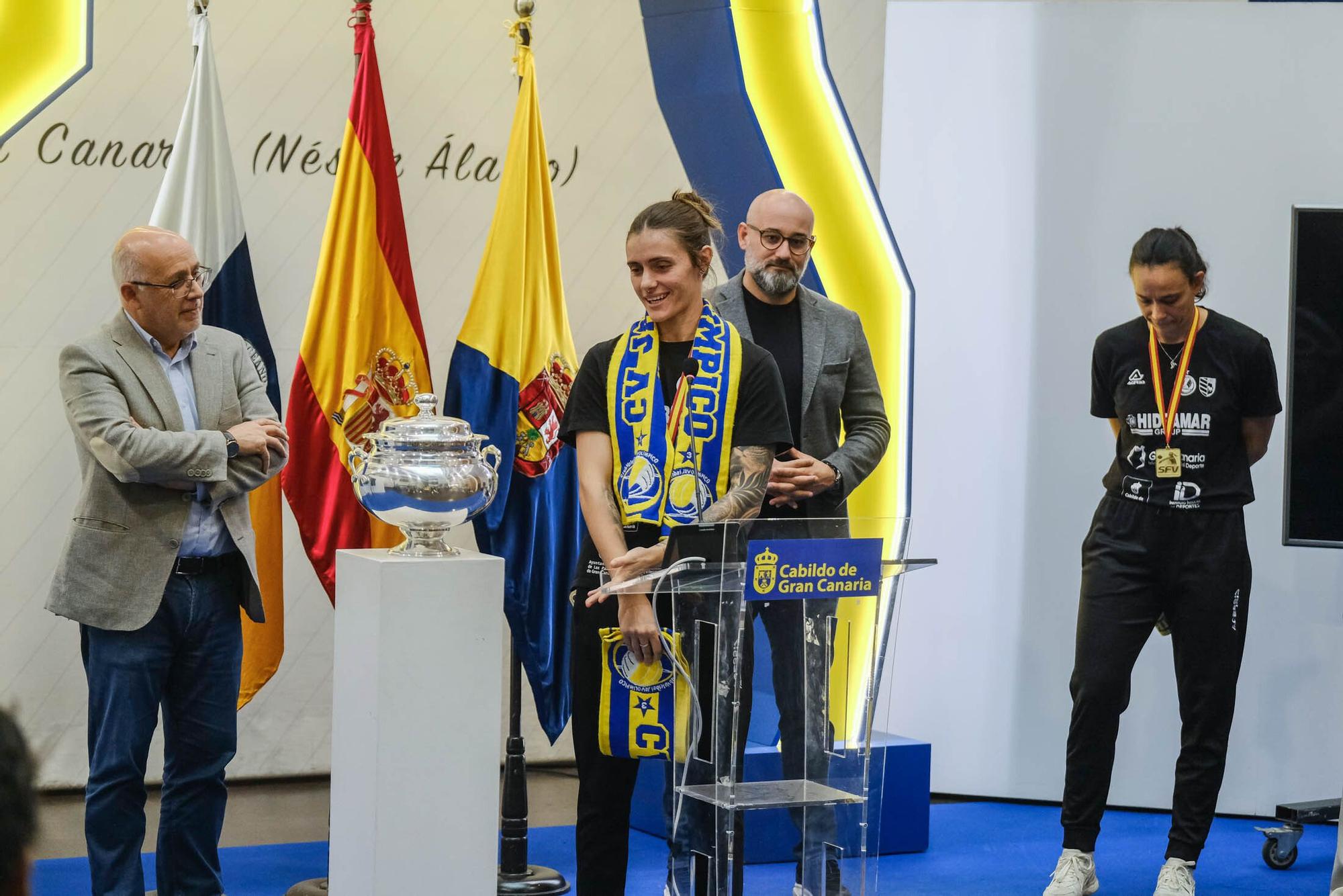 El Hidramar Gran Canaria visita el Cabildo tras ganar la Copa de la Reina