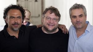  Alejandro González Iñárritu, Guillermo del Toro y Alfonso Cuarón, en Los Ángeles en el 2012.