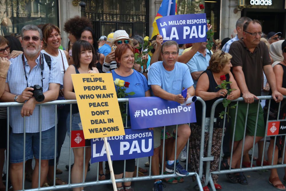 Manifestació contra el terrorisme i en suport a les víctimes dels atemptats de Barcelona