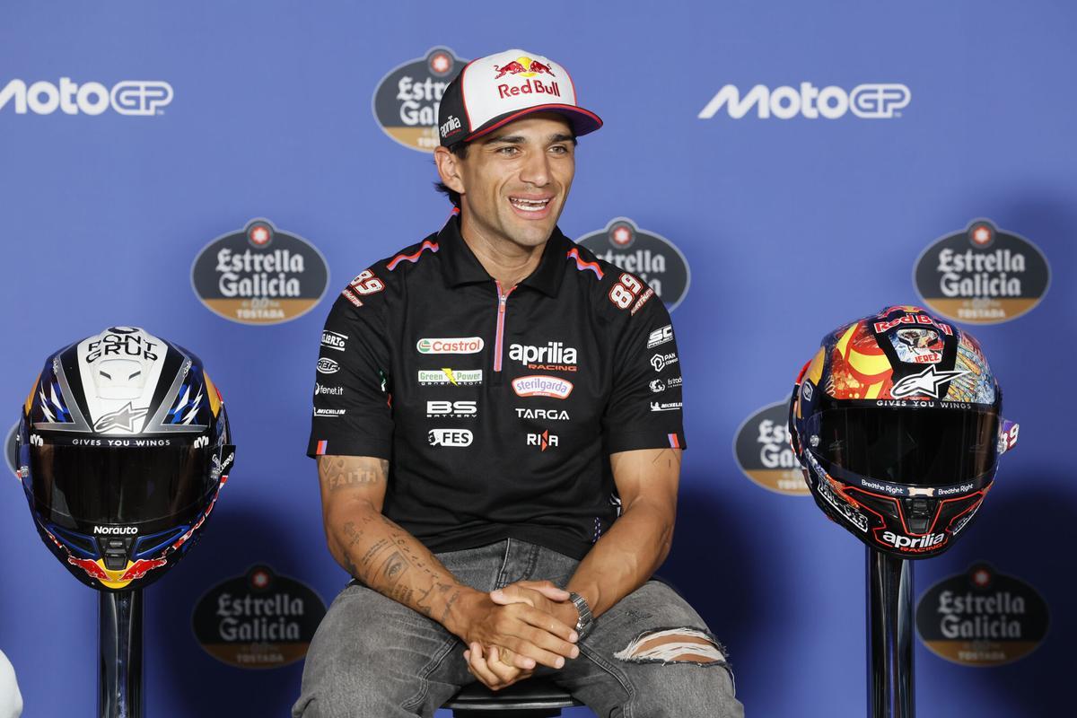 Jorge Martín, en la rueda de prensa de Jerez