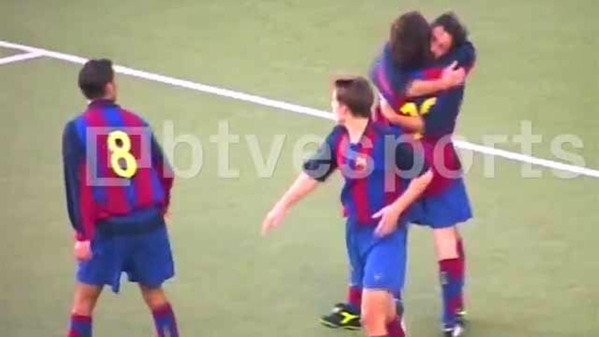 El hat-trick perfecto de Messi... con el Barça C: de cabeza, con la izquierda y con la derecha