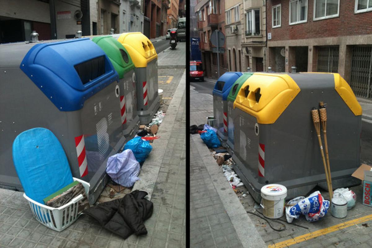 Brutícia i deixadesa a Sant Gervasi.Al contrari del que es pensen molts ciutadans, el barri de Sant Gervasi està en una situació de cert abandonament. Per exemple, diumenge passat, a les dues del migdia, el carrer de Bertran presentava aquest aspecte tan lamentable: tot tipus d’escombraries, brossa i deixalles s’amuntegaven al voltant dels contenidors. Això, a més d’insà, dóna una imatge poc edificant. Per desgràcia, aquesta és la tònica des de fa temps.