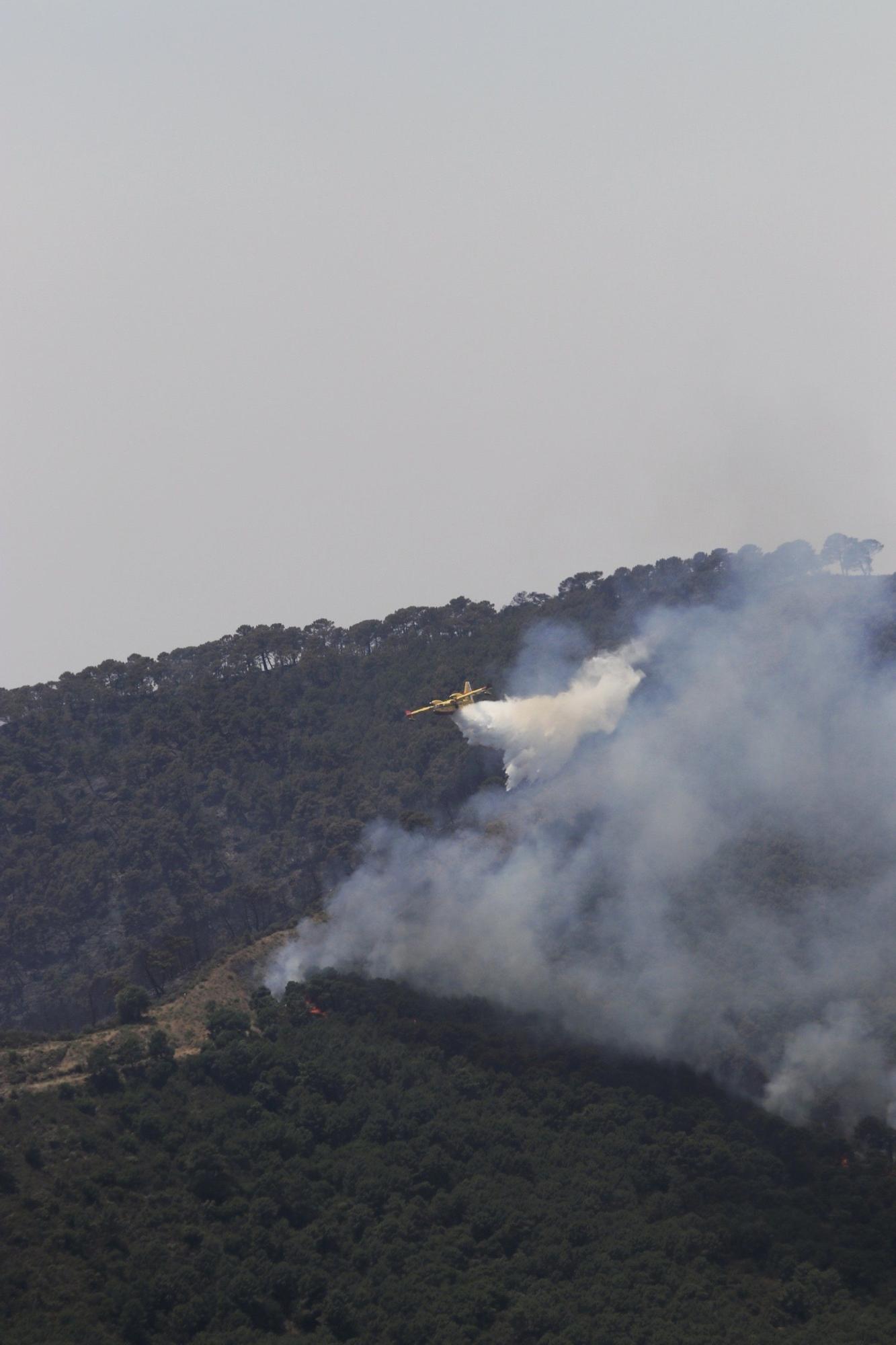 Un millar de efectivos trabajan para controlar el fuego de Sierra Bermeja