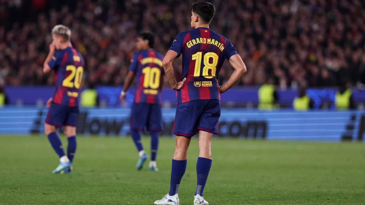 Gerard Martín, en una imagen del encuentro ante el Atlético