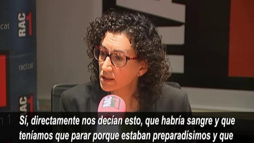 Marta Rovira afirma que el Gobierno amenazó con "muertes en la calle"