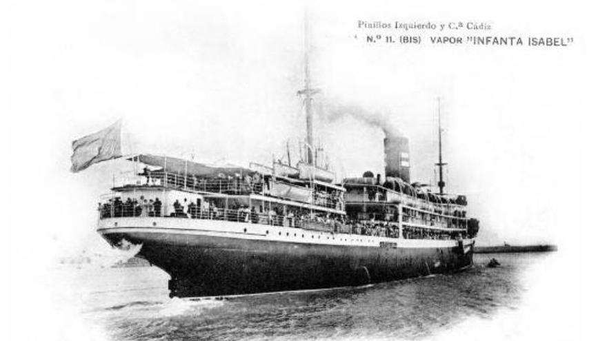 El vapor &#039;Infanta Isabel&#039;, de la compañía Pinillos, en una imagen promocional