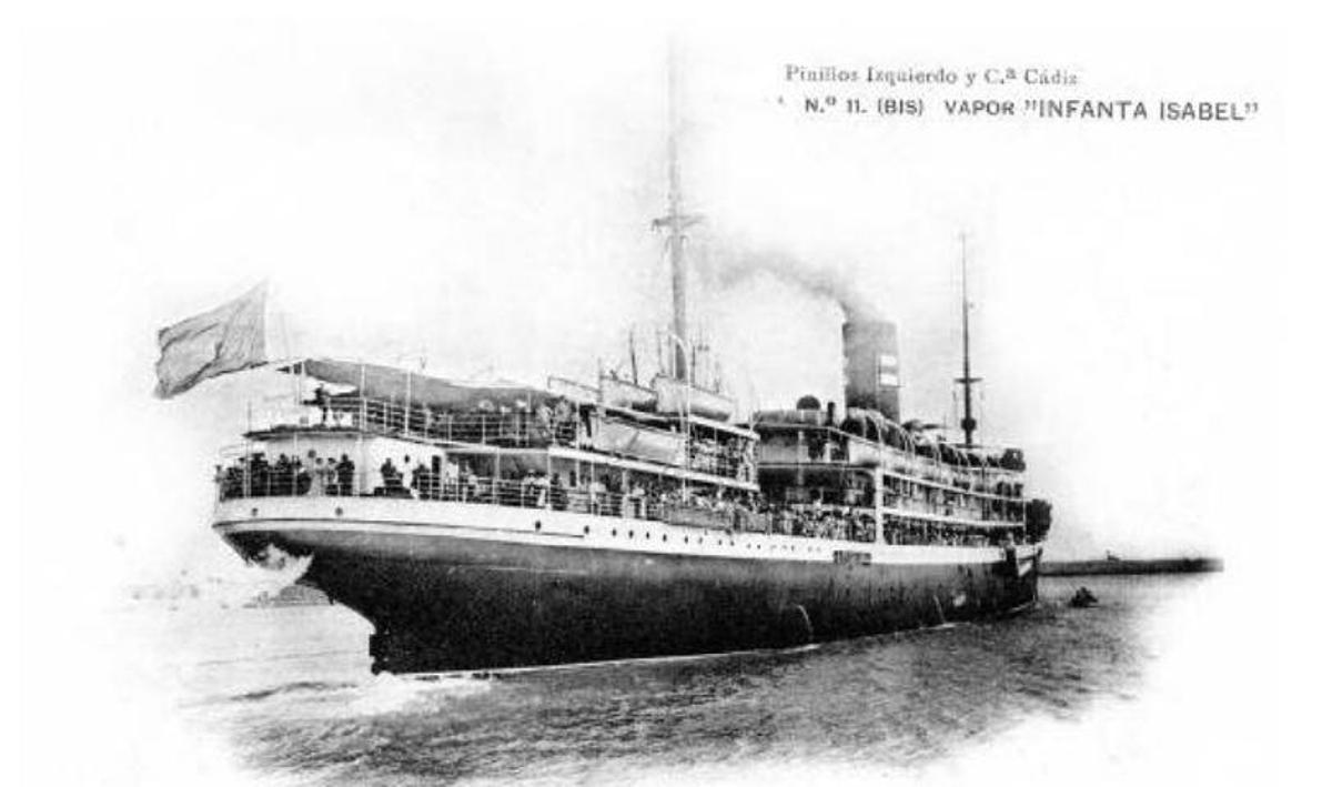 El vapor 'Infanta Isabel', de la compañía Pinillos, en una imagen promocional