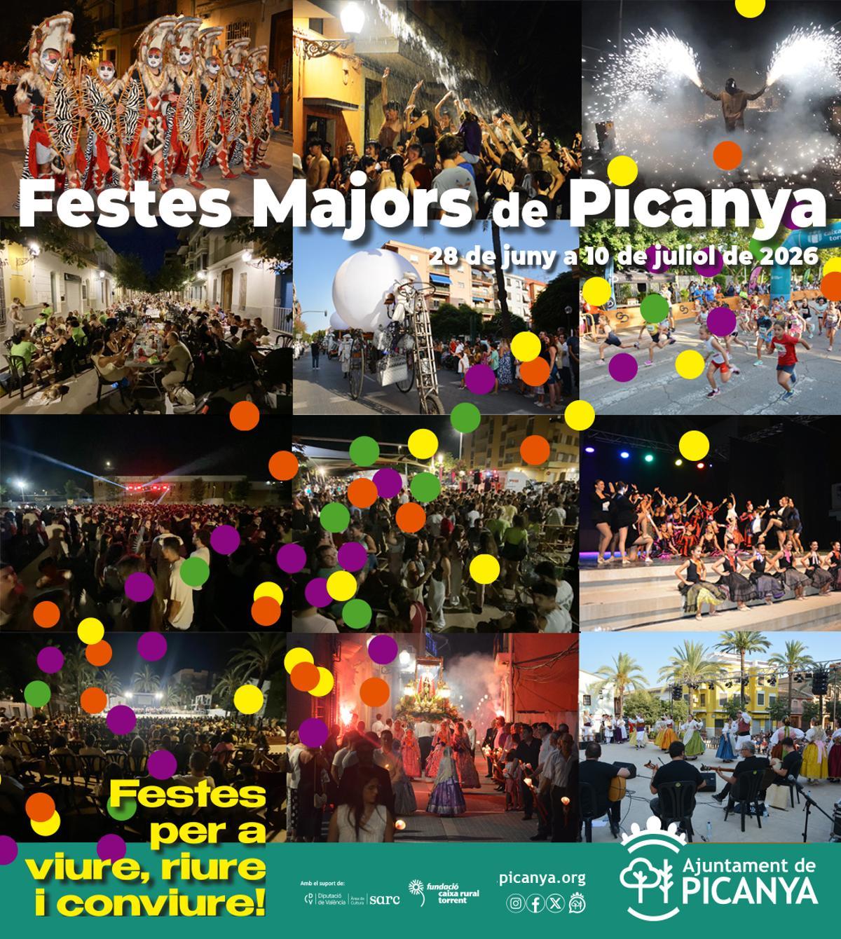Cartel promocional de las Festes Majors de Picanya.