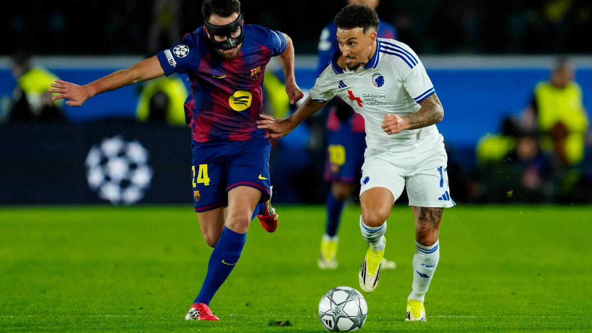 Eric Garcia, en el partido de Champions ante el Copenhague