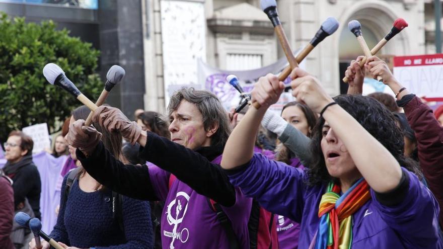 Manifestación en Vigo contra la violencia machista. // R. Grobas