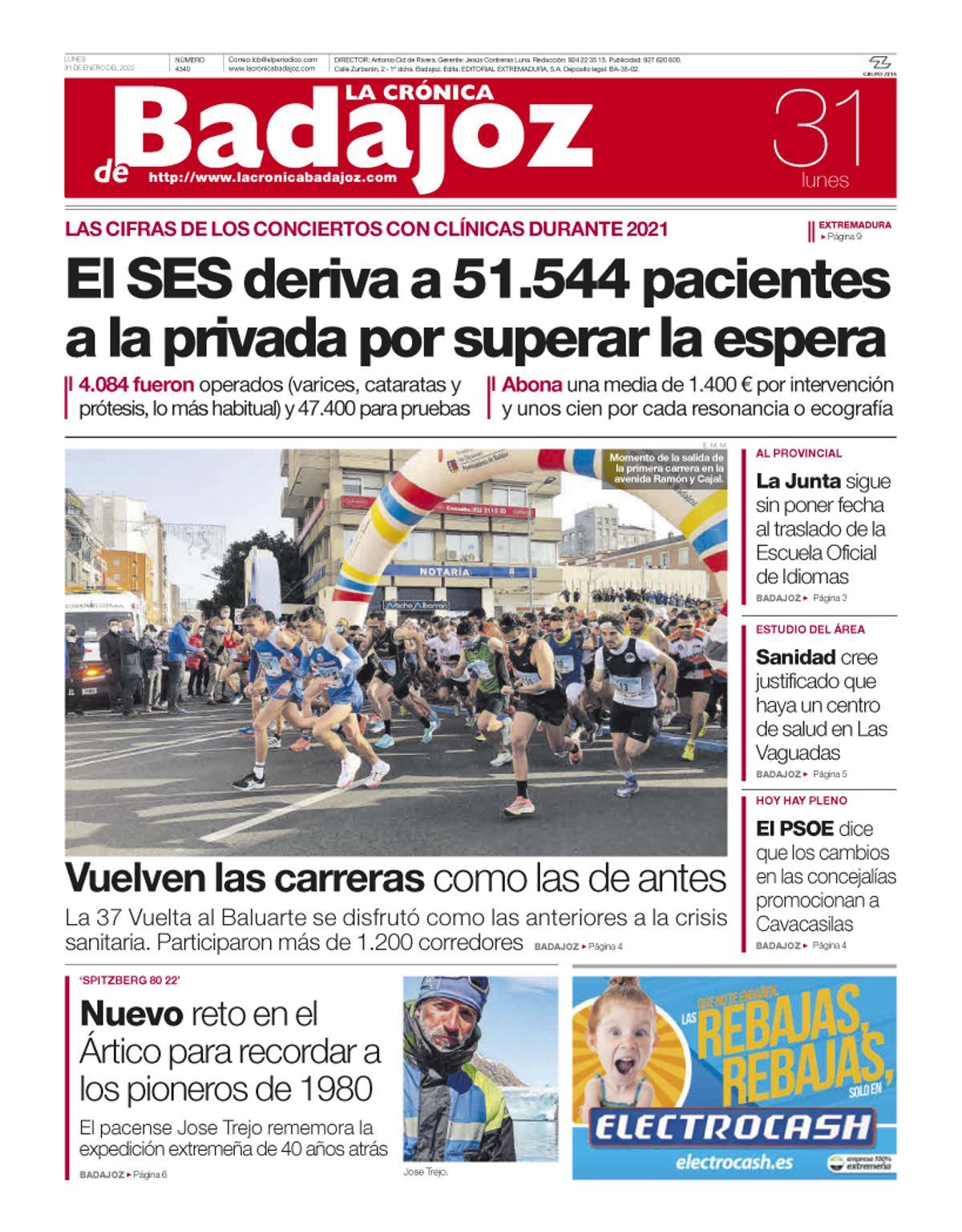 Consulta la portada correspondiente al día 31 de enero del 2022