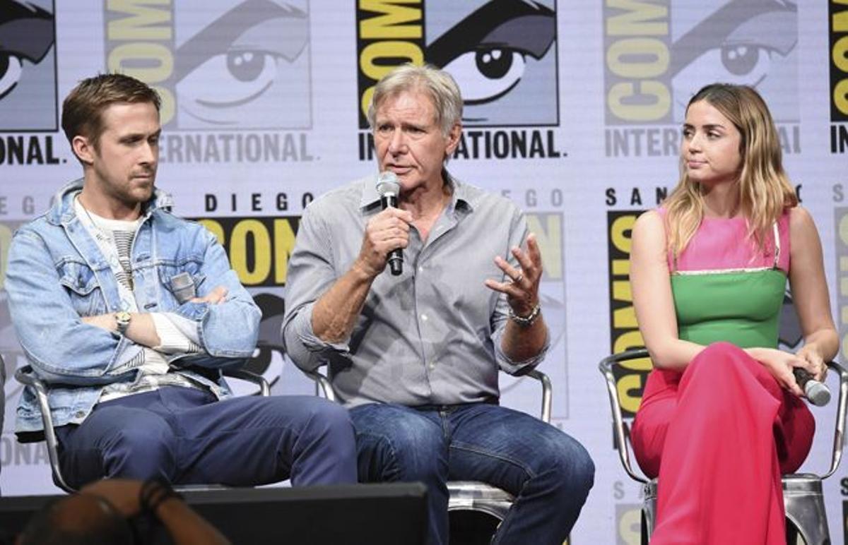 Ryan Gosling, Harrison Ford y Ana de Armas en la Comic-Con