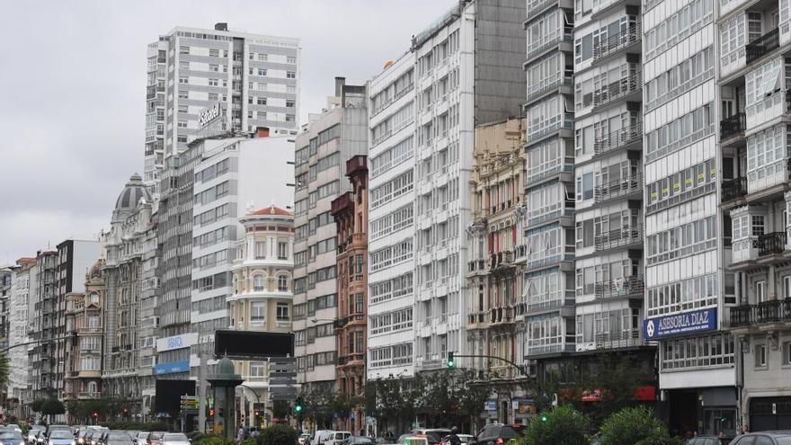 Edificios en la calle Linares Rivas de A Coruña.