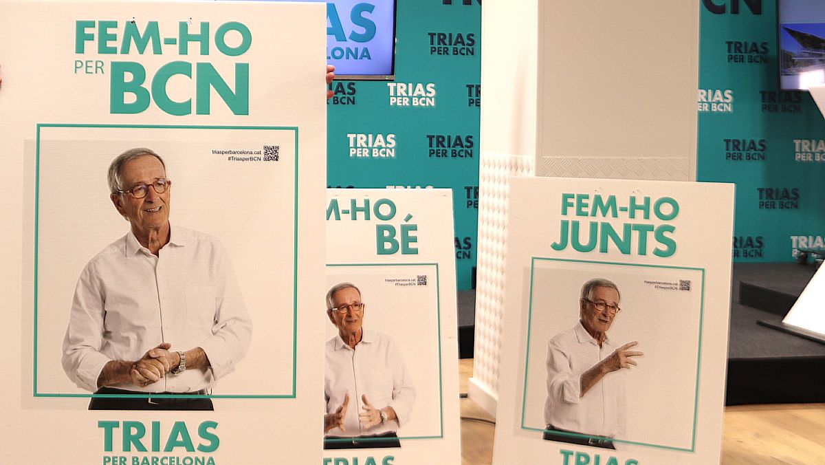 Carteles de campaña de Trias en las elecciones municipales de Barcelona.