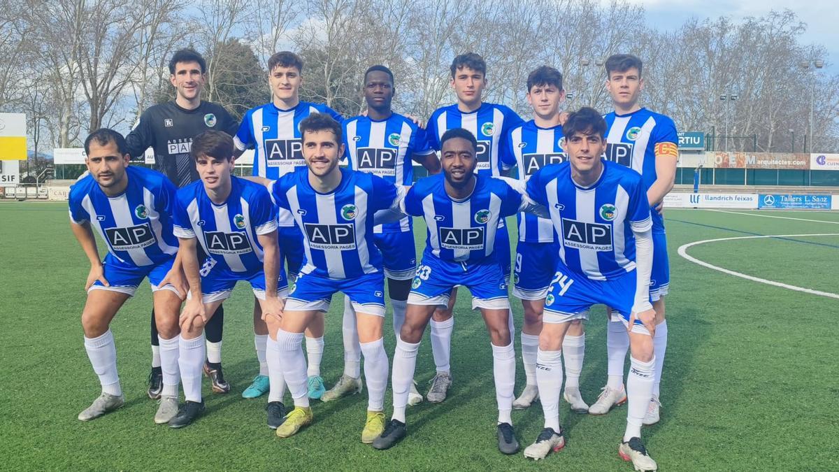 L’onze inicial de l’últim partit del Banyoles, a casa, davant el Manlleu (1-2), diumenge passat.
