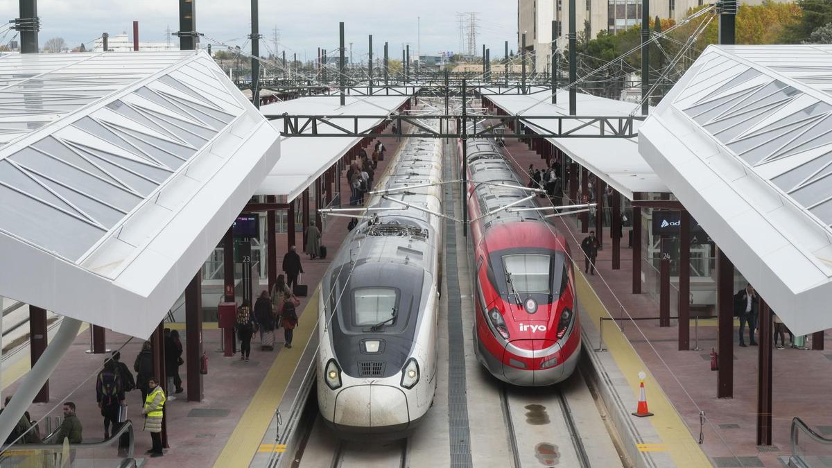 Trenes en la estación de Chamartín, en Madrid.