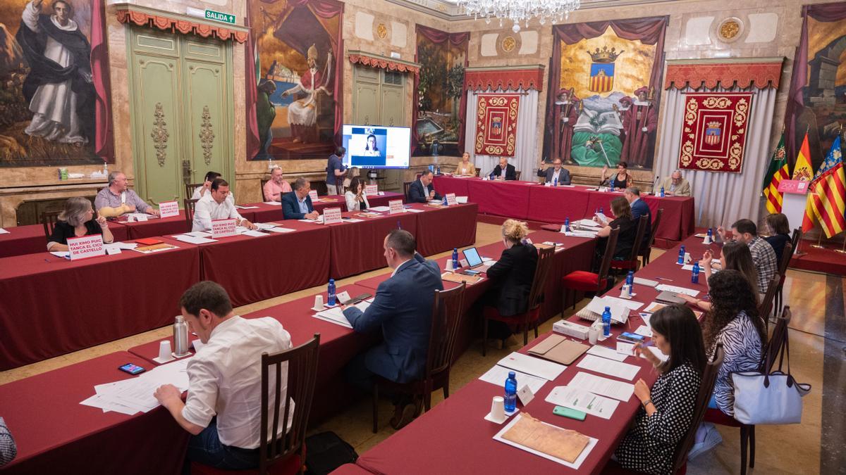 Momento del anterior pleno de la Diputación de Castellón.