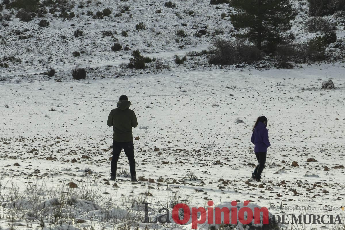 La borrasca Herminia tiñe de blanco la cima de la Región de Murcia