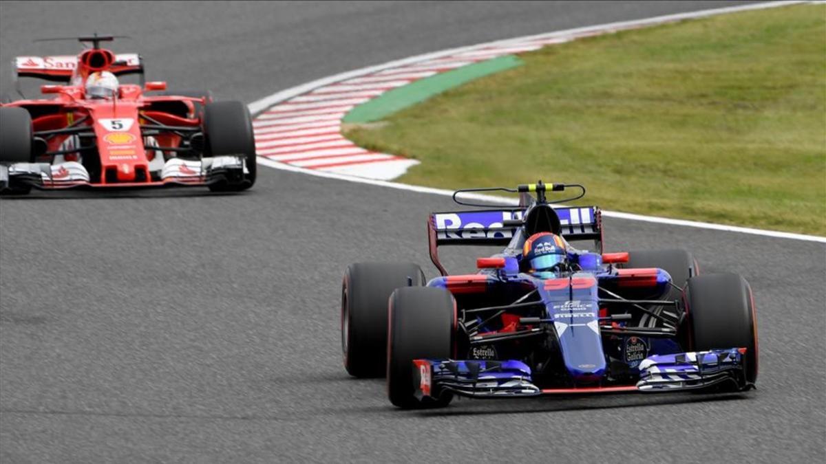 Sainz, durante la crono en Suzuka