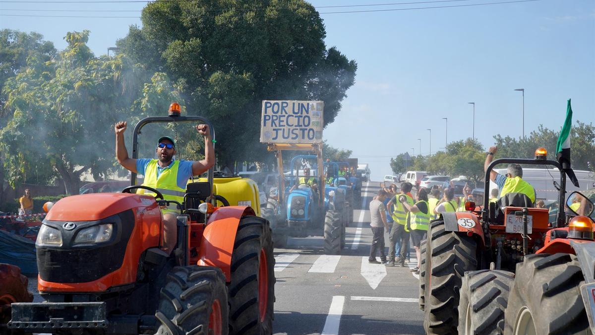 Imagen de una tractorada durante la semana pasada.