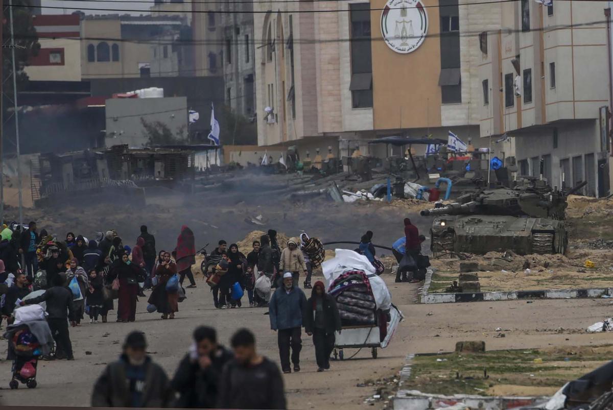 Éxodo palestino, de Khan Yunis a  Rafah