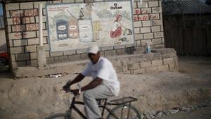 Mural de Oxfam en el campo de desplazados de Corail, en Haití.