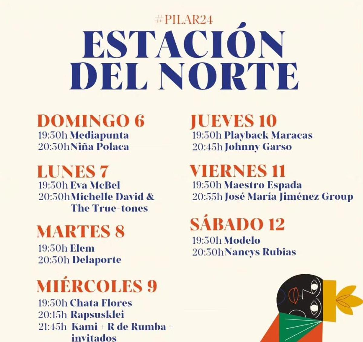 Conciertos en la Estación del Norte de Zaragoza durante las Fiestas del Pilar 2024.