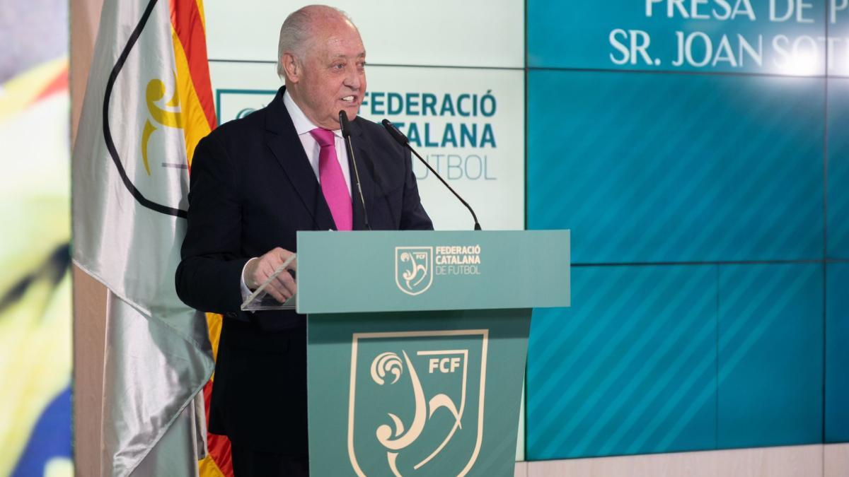 Joan Soteras, en la toma de posesión como presidente de la FCF