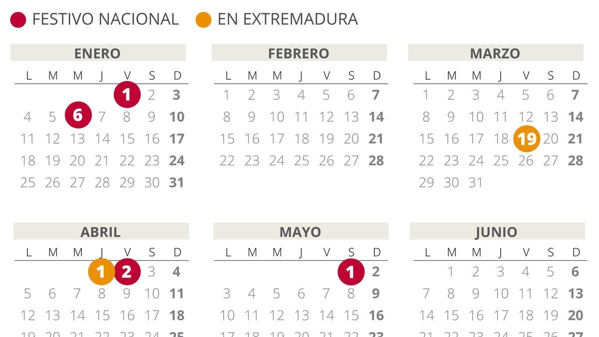 calendario laboral extremadura 2021