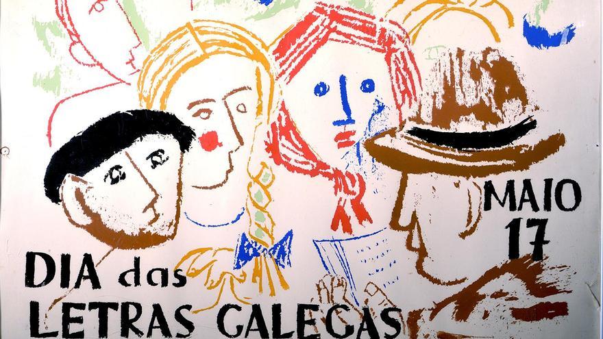 Cartel da primeira edición do Día das Letras Galegas, en 1963.