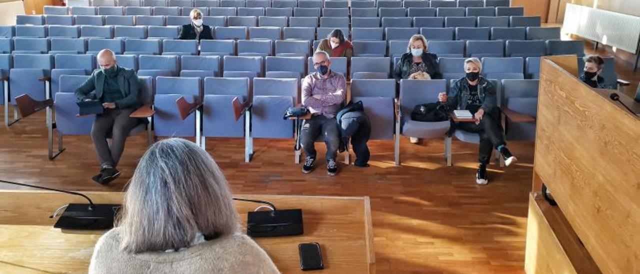 Asistentes a la Mesa de Comercio Local, presidida por la alcaldesa, el pasado 15 de marzo. | // S.Á.