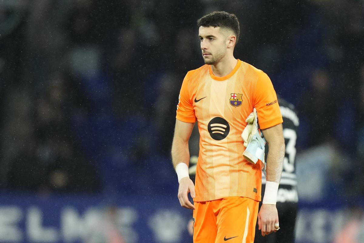 Joan García, al finalizar el partido contra el Espanyol