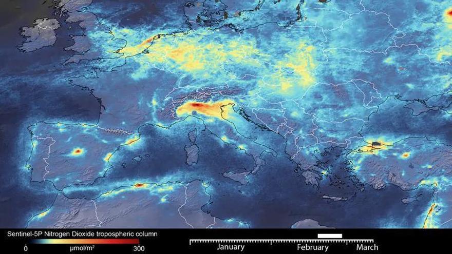 Disminución de la contaminación del aire en Italia tras el bloqueo por coronavirus