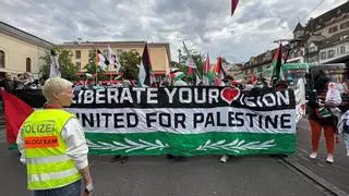 Protestas pro-palestinas y cargas policiales en Basilea por la presencia de Israel en Eurovisión