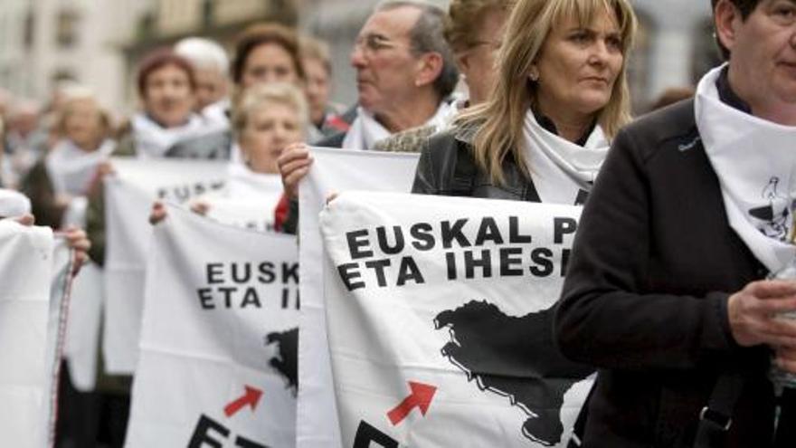 Manifestación a favor de los presos de ETA en Bilbao.