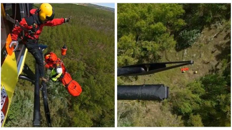 Un ciclista es evacuado en helicóptero tras sufrir una caída en Villaralbo