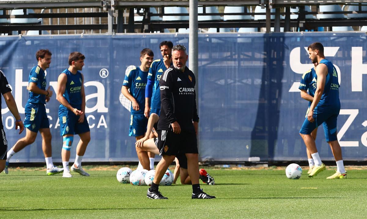 David Navarro, en el entrenamiento de este pasado martes en la Ciudad Deportiva.