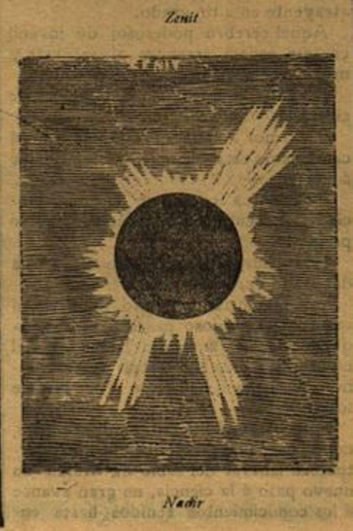 Ilustración de la corona solar durante el eclipse publicada por 'La Almudaina' el 31 de agosto de 1905