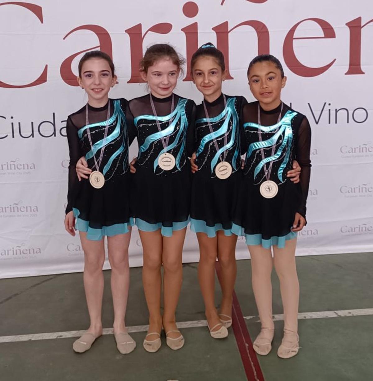 Las gimnastas mostraron sus avances en Cariñena.