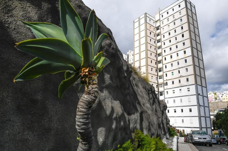 28-04-20  LAS PALMAS DE GRAN CANARIA. BARRIO DE TRES PALMAS. LAS PALMAS DE GRAN CANARIA. Humedades en uno de los Bloque del barrio de Tres Palmas por la rotura de una tubería y que esta afectando a varias viviendas.  Fotos: Juan Castro.  | 28/04/2020 | Fotógrafo: Juan Carlos Castro