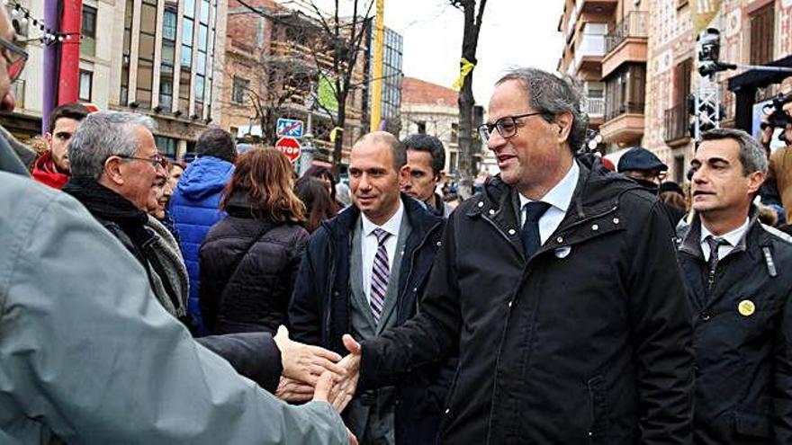 El president de la Generalitat, Quim Torra, ahir a Molins de Rei