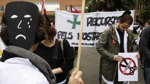 Concentración de médicos y enfermeras ante la Conselleria de Salut en noviembre del 2011.