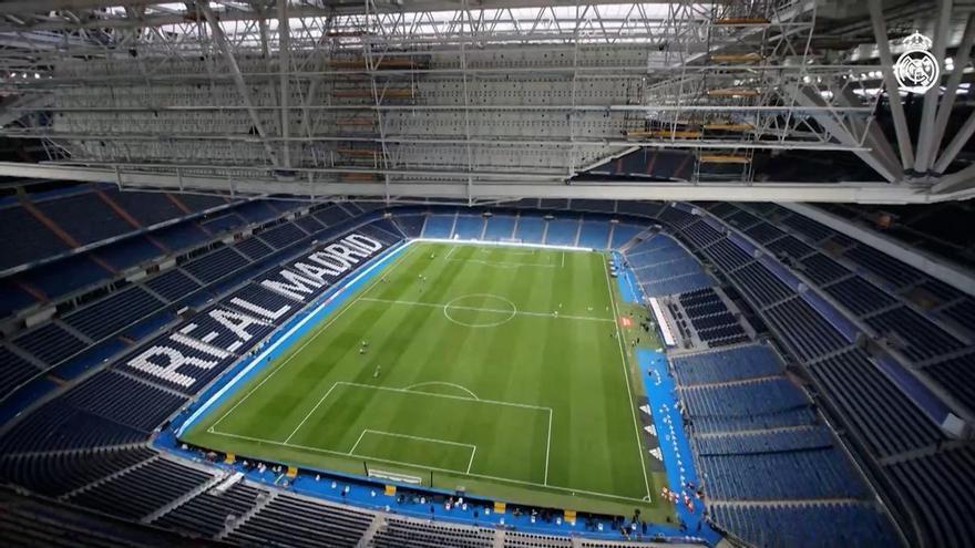 Així és la gespa retràctil del nou Santiago Bernabéu