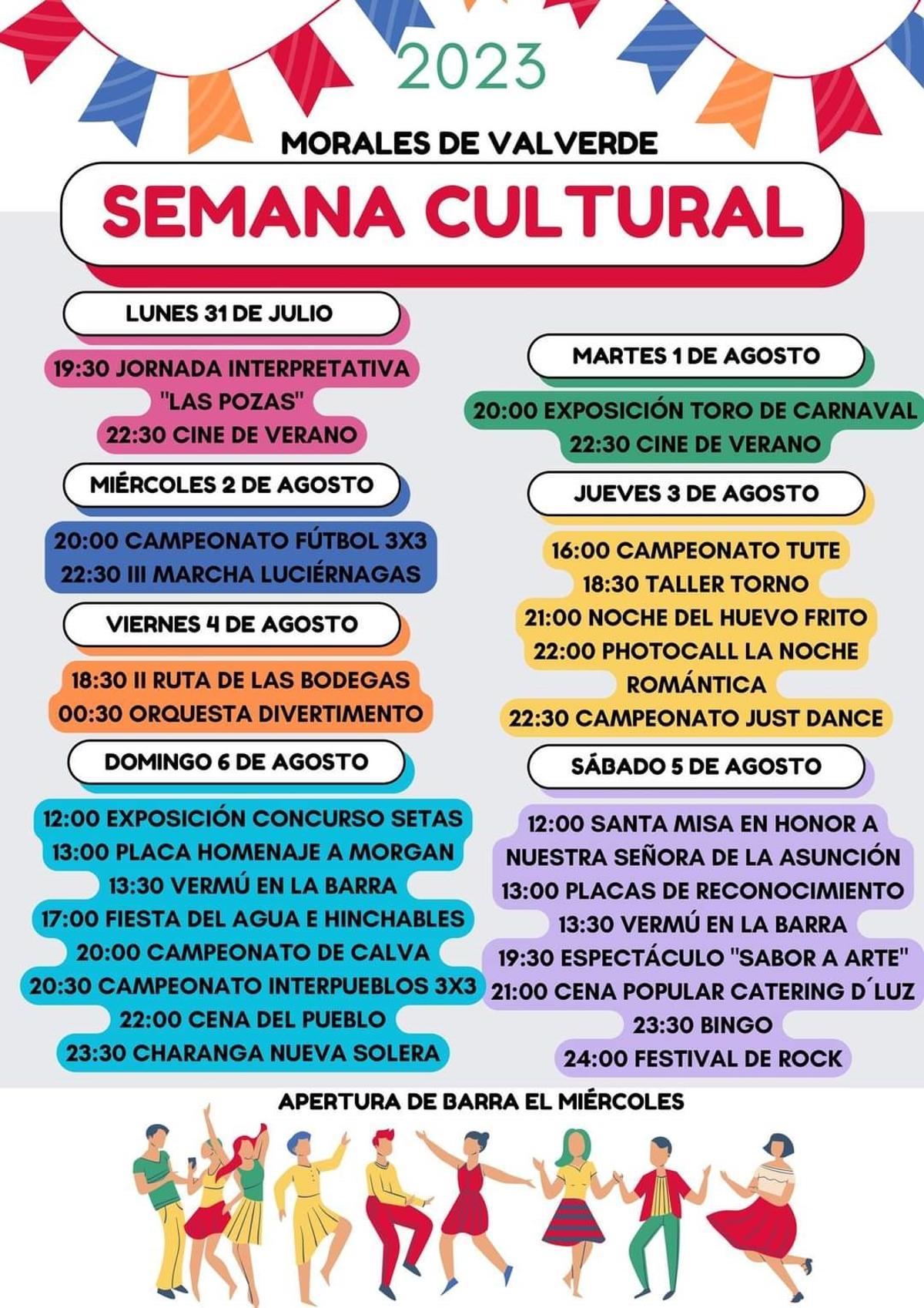 Programa de la Semana Cultural de Morales de Valverde.